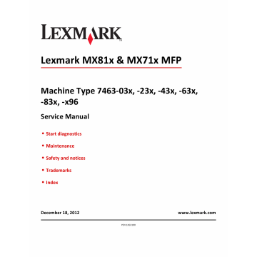 Lexmark MX MX710 MX711 MX810 MX811 MX812 7463 Service Manual
