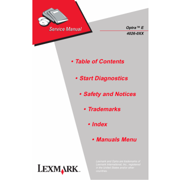 Lexmark Optra E 4026 Service Manual