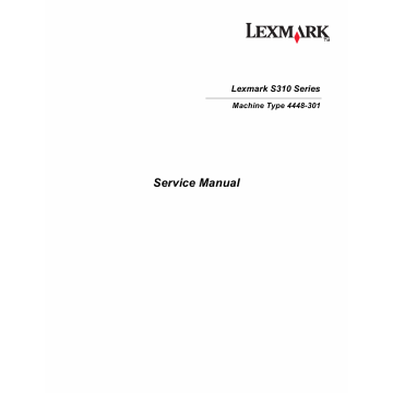 Lexmark S S310 4448 Service Manual