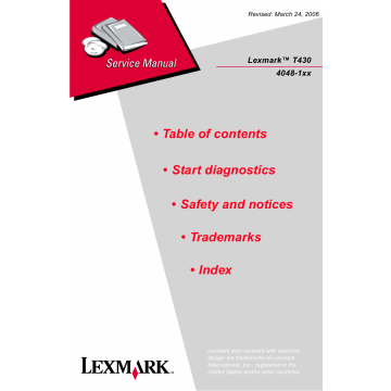 Lexmark T T430 4048 Service Manual