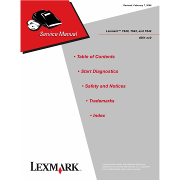 Lexmark T T640 T640n T642 T642n T644 T644n 4061 Service Manual