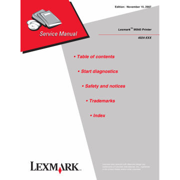 Lexmark W W840 4024 Service Manual