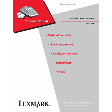 Lexmark X X500n X502nMFP 7100 Service Manual