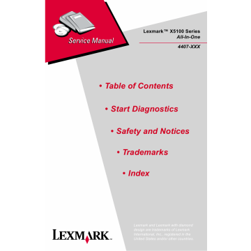 Lexmark X X5100 4407 Service Manual
