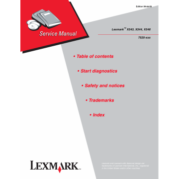 Lexmark X X543 X544 X546 7525 Service Manual