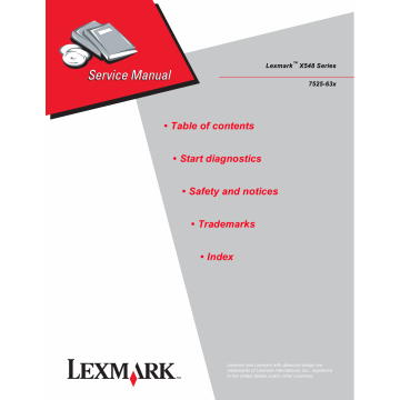 Lexmark X X548de X548dte 7525 Service Manual
