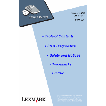 Lexmark X X63 4400 Service Manual