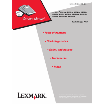 Lexmark X X651 X652 654 X656 X658 7462 Service Manual
