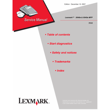 Lexmark X X940e X945eMFP 7510 Service Manual