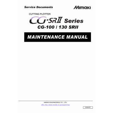 MIMAKI CG SRII 100 130 MAINTENANCE Service Manual