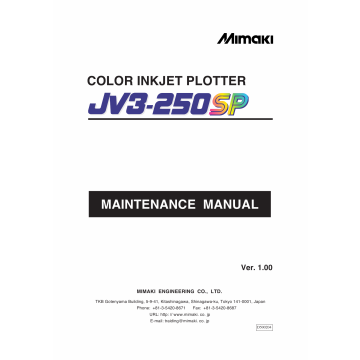 MIMAKI JV3 250SP MAINTENANCE Service Manual