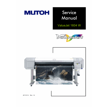 MUTOH ValueJet VJ 1604W W1 W2 Service and Parts Manual