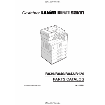RICOH Aficio 1015 1018 1018D 1113 B039 B040 B043 B120 Parts Catalog