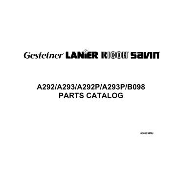 RICOH Aficio 1055 551 700 551P 700P A292 A293 B098 Parts Catalog