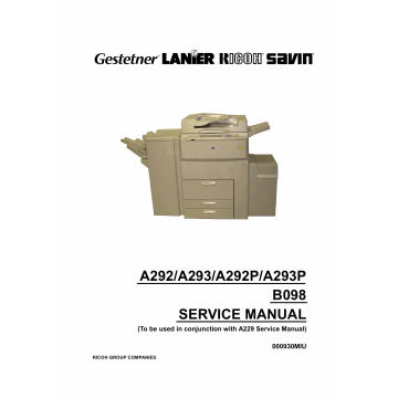 RICOH Aficio 1055 551 700 551P 700P A292 A293 B098 Service Manual
