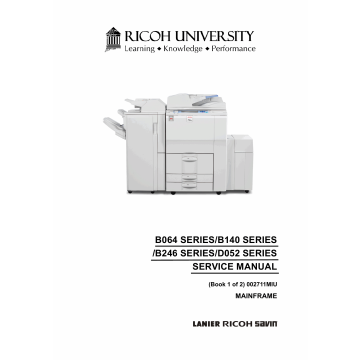 RICOH Aficio 1060 1075 2051 2060 2075 MP5500 MP6000 MP6500 MP7000 MP7500 MP8000 Service Manual