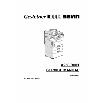 RICOH Aficio 150 180 A250 B001 Service Manual