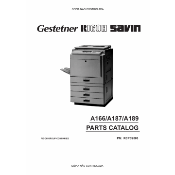 RICOH Aficio 2003 2103 2203 A166 A187 A189 Parts Catalog