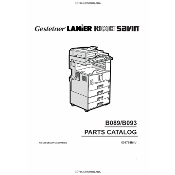 RICOH Aficio 2022 2027 B089 B093 Parts Catalog