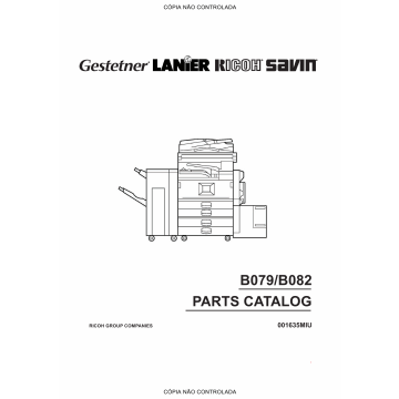 RICOH Aficio 2035 2045 B079 B082 Parts Catalog