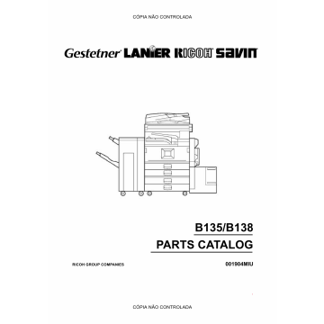 RICOH Aficio 2035e 2045e B135 B182 B138 B183 Parts Catalog