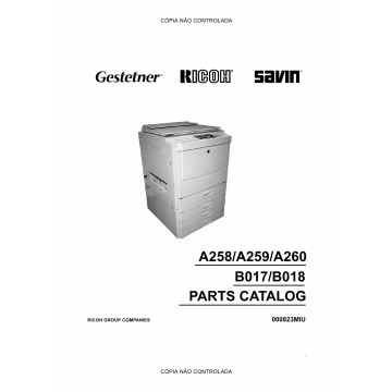 RICOH Aficio 3506 4506 3006 4006 4106 A258 A259 A260 B017 B018 Parts Catalog