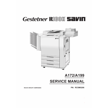 RICOH Aficio 5106 5206 A199 A172 Parts Service Manual