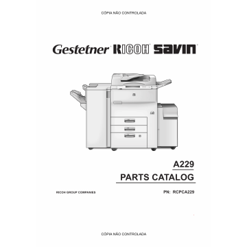 RICOH Aficio 550 650 A229 Parts Catalog