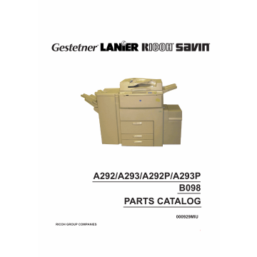 RICOH Aficio 551 551P 700 700P 1055 A292 A293 G594 B098 Parts Catalog