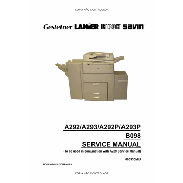 RICOH Aficio 551 551P 700 700P 1055 A292 A293 G594 B098 Service Manual