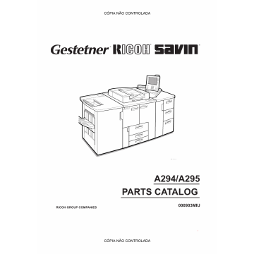 RICOH Aficio 850 1050 1085 1105 A294 295 Parts Catalog