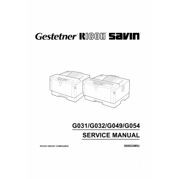 RICOH Aficio AP-1400 AP1600 AP2000 AP2100 G031 G032 G049 G054 Parts Service Manual