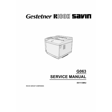 RICOH Aficio AP-206 G063 Parts Service Manual