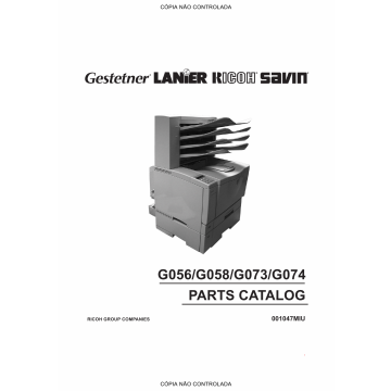 RICOH Aficio AP-2600 2600N 2610 2610N G056 G058 G073 G074 Parts Catalog