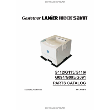 RICOH Aficio AP-410 410N 610B 4100 400N 600N G112 G113 G116 G094 G095 G096 Parts Catalog
