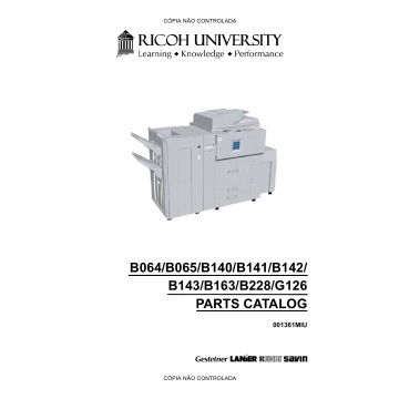 RICOH Aficio AP-900 G126 Parts Catalog
