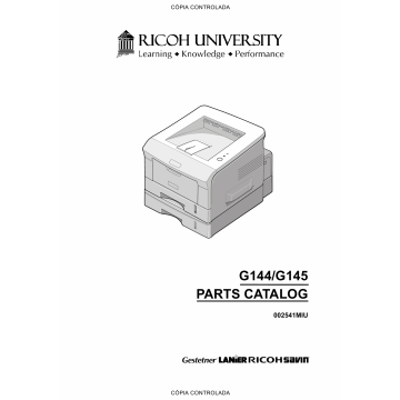 RICOH Aficio BP-20 BP20N G144 G145 Parts Catalog