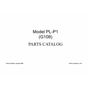 RICOH Aficio CL-1000N G108 Parts Catalog