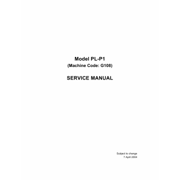 RICOH Aficio CL-1000 G108 Parts Service Manual