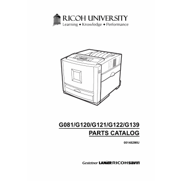 RICOH Aficio CL-2000 2000N 3000 3000E 3500N G081 G092 G120 G121 G122 G123 G139 G149 Parts Catalog