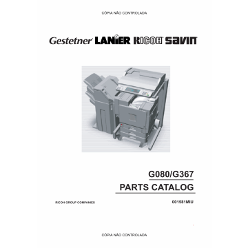 RICOH Aficio CL-7000 7000CMF G080 G367 Parts Catalog
