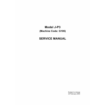 RICOH Aficio CL-7100 G106 Parts Service Manual