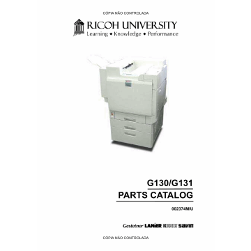 RICOH Aficio CL-7200 7300 G130 G131 Parts Catalog