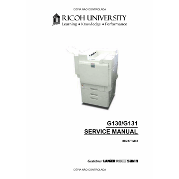 RICOH Aficio CL-7200 7300 G130 G131 Service Manual