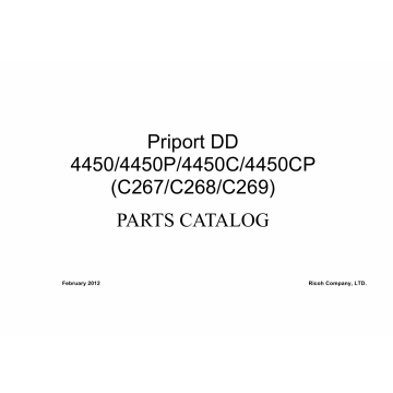 RICOH Aficio DD-4450 DD4450P DD4450CP C277 C278 C279 Parts Catalog