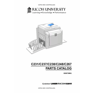 RICOH Aficio DX-3340 JP-1030 1230 3000 1235 C231 C237 C238 C248 C267 Parts Catalog