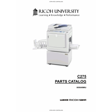 RICOH Aficio DX-3343 3443 C275 Parts Catalog