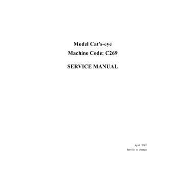 RICOH Aficio DX-4640PD C269 Service Manual