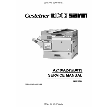 RICOH Aficio FT-4015 4018 3813 A219 A245 B019 Service Manual