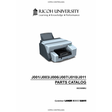 RICOH Aficio G-500 G700 GX3000 GX3050N J001 J003 J006 J007 J010 J011 Parts Catalog